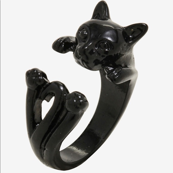 Black Heart Cat Ring - Picture 2 of 5